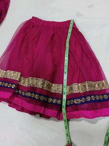 Girls Pink &amp; Blue Lehenga Choli Set 3 years girl