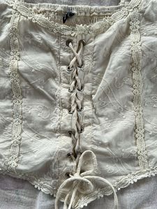 Lace-Up Corset Crop Top