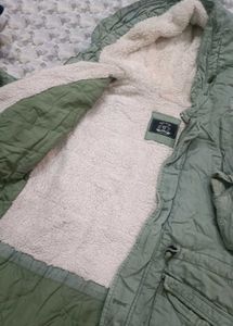 Cozy Green Sherpa Lined Parka