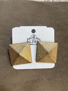 Sparkling Gold Geometric Earrings