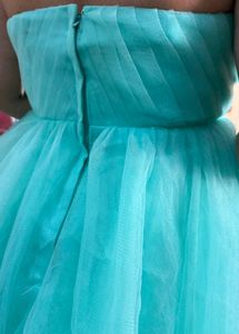 Stunning Turquoise Strapless Party Dress