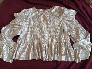 Sparkly Peplum Top with Ruffles