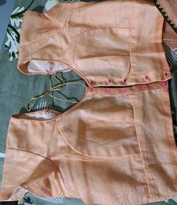 vintage Peach Saree with Blouse🌸