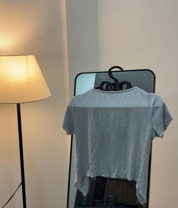 Grey Asymmetrical 2in1 Cropped Shirt