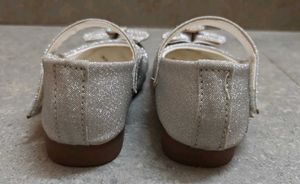Sparkly Silver Mary Jane Shoes with Bow