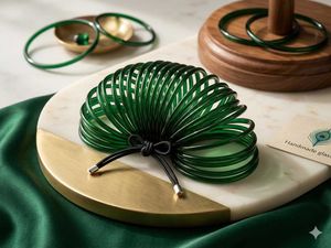 Elegant Green Glass Bangles Set