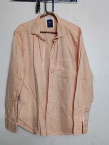 Men's Peach Long Sleeve Casual Shirt