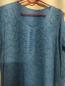 Blue Chikankari Kurta