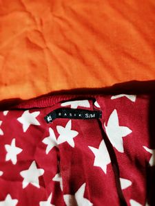 Maroon White Reverse Full Sleeve Top...🟥