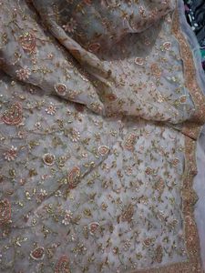 Embroidered Net Saree