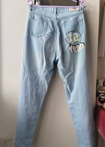 Tokyo Talkies Light washed printed denim