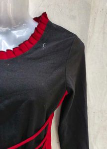 Chic Black &amp; Red Long Sleeve Top