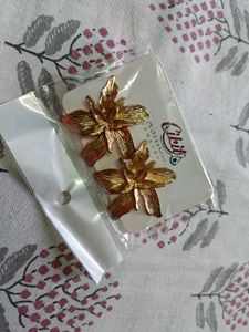 Gold Flower Statement Earrings
