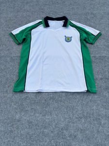 Men's White &amp; Green Collared T-Shirt