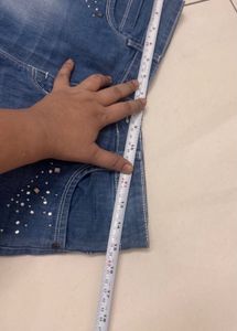 Stylish Embellished Denim Shorts