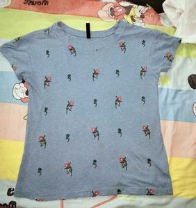 Cute Floral Print T-Shirt