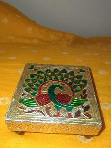 Brass Krishna Idol on Sihasan -