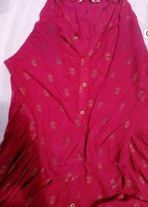 Maroon Printed Anarkali 🌼🛍️