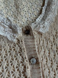 Cute Lace Trimmed Crochet Cardigan