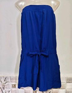 Vibrant Blue Strapless Mini Dress