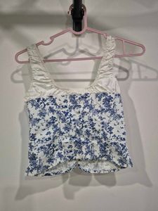 H&amp;M Divided Floral Front tie up top XS
