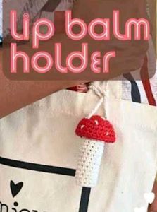 Crocheted Mushroom lip balm cover