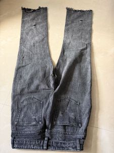 28 waist Distressed Grey Flare Jeans