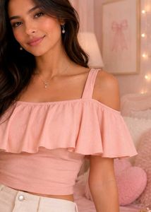Cute Ruffle One-Shoulder Top