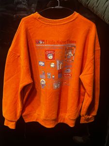 Orange Cartoon Graphic Sweatshirt