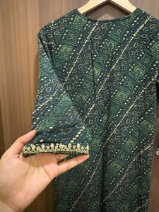 Green Bandhani Kurta