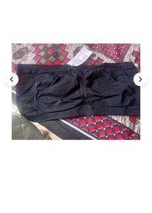 Black Mesh Strapless Sports Bra