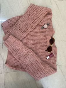 cute baby pink knitted pullover/jumper