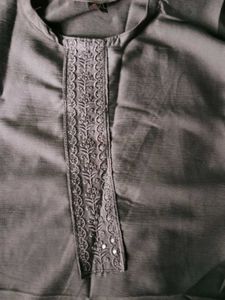 Elegant Grey Kurta Set with Dupatta