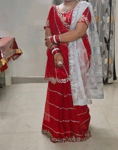 Red Jimmy Choo Embroidered Saree