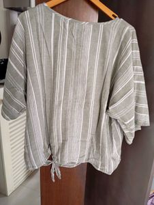 Striped Tie-Front Top