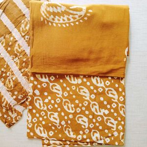 Red Batik Print Dress Material
