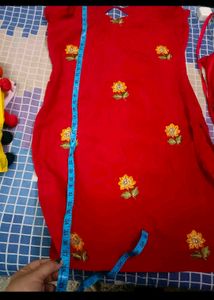 Red boutique stitched pajami suit in L size