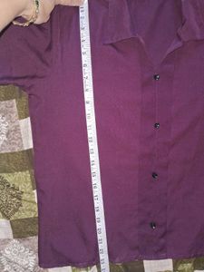 Casual Purple Button-Up Top