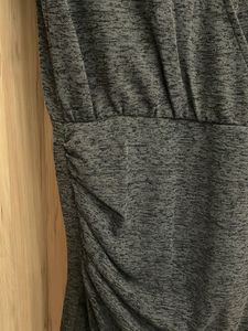 Zara Women's Grey Ruched Wrap Dress