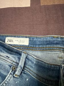 Zara Distressed Paint Splatter Jeans