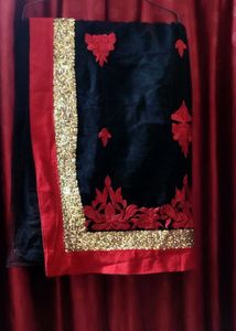 Black Partywear Saree With Sequence Work