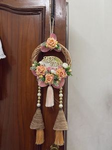 Handmade "Shubh Laabh" Floral Door Hanging
