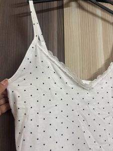 White polka dot cami top