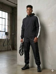 Men's Black &amp; White Track Jacket