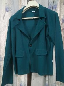 Teal One-Button Blazer