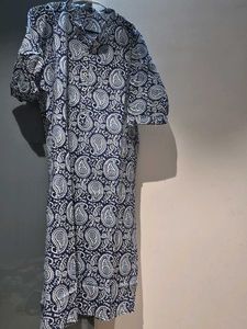Blue Paisley Print Kurta