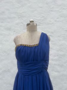 Elegant Royal Blue One-Shoulder Maxi Dress