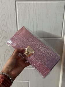 💗Sparkly Crocodile Embossed Clutch Bag