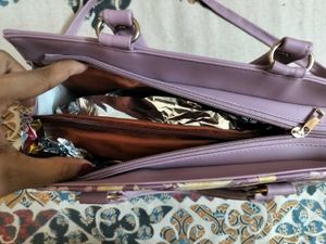 Elegant Embroidered Purple Handbag