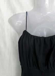 Chic Black Spaghetti Strap Mini Dress